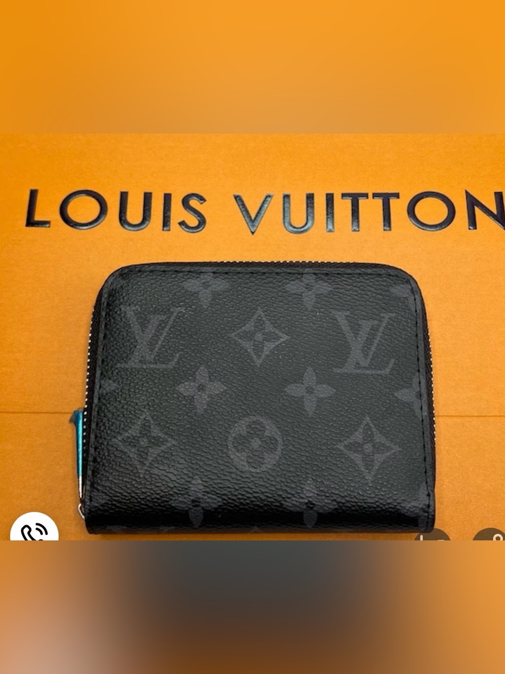 1.1Louis Vuitton Black Monogram Compact Zip Card Holder